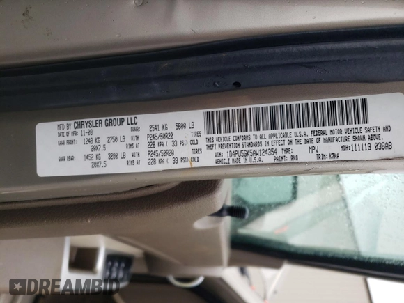 2010 Dodge Nitro SXT with VIN 1D4PU5GK5AW124354, listed as a Copart auction lot 80771444 with Not Provided miles and Clean Title. Bid and sale history available at DreamBid. Image 12.