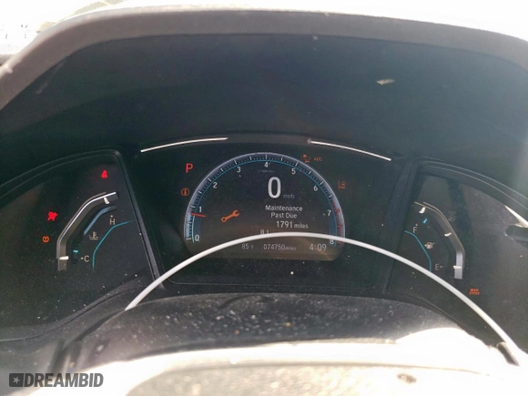 2019 Honda Civic Sedan LX with VIN 2HGFC2F68KH606218, listed as a Copart auction lot 50328745 with 74,750 mi miles and Salvage Title. Bid and sale history available at carsss.com. Image 9.