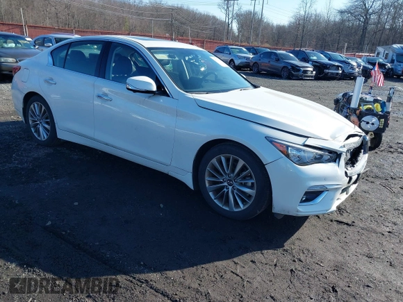2023 Infiniti Q50 Luxe z VIN JN1EV7BR8PM540570, wystawiony jako IAAI lot #41131629 z przebiegiem 5 964 mil mil oraz . Historia ofert i sprzedaży dostępna na DreamBid. Obrazek 1.