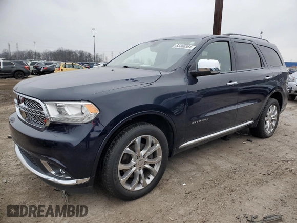 2017 Dodge Durango Citadel with VIN 1C4RDJEG8HC814558, listed as a Copart auction lot 83306564 with 103,361 mi miles and Clean Title. Bid and sale history available at carsss.com. Image 1.
