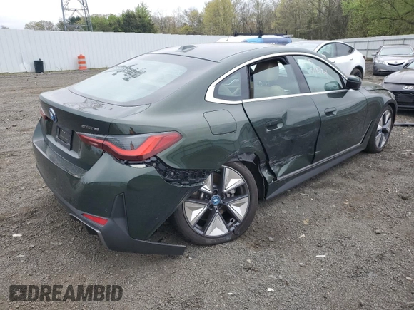 2023 BMW i4 eDrive35 with VIN WBY43AW05PFR41603, listed as a Copart auction lot 51033704 with 4,997 mi miles. Bid and sale history available at carsss.com. Image 3.