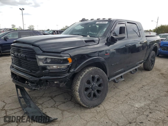 2019 Ram 3500 Laramie with VIN 3C63R3ML7KG676573, listed as a Copart auction lot 73013634 with 109,682 mi miles and Salvage Title. Bid and sale history available at carsss.com. Image 1.