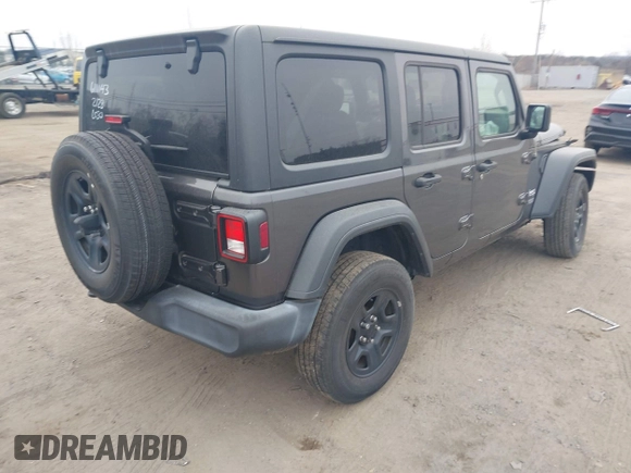 2019 Jeep Wrangler Unlimited Sport Altitude with VIN 1C4HJXDG0KW559807, listed as a IAAI auction lot 41790082 with 34,221 mi miles and . Bid and sale history available at DreamBid. Image 4.