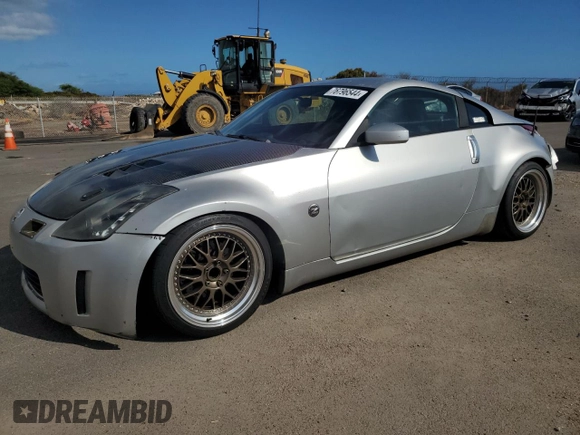 2005 Nissan 350Z with VIN JN1AZ34D55M609063, listed as a Copart auction lot 76796544 with 114,080 mi miles and Salvage Title. Bid and sale history available at DreamBid. Image 1.