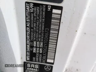 2000 Mercedes-Benz CLK 320/430 with VIN WDBLK70G2YT034673, listed as a Copart auction lot 74668434 with Not Provided miles and Salvage Title. Bid and sale history available at DreamBid. Image 12.