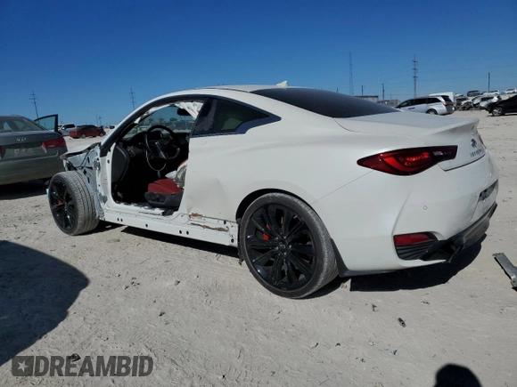 2021 Infiniti Q60 Red Sport 400 with VIN JN1FV7LK8MM530316, listed as a Copart auction lot 42025565 with 23,280 mi miles and Salvage title. Bid and sale history available at DreamBid. Image 2.