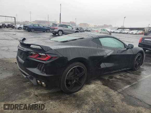 2021 Chevrolet Corvette 1LT with VIN 1G1YA2D42M5107951, listed as a Copart auction lot 86632094 with 27,590 mi miles and Salvage Title. Bid and sale history available at carsss.com. Image 3.