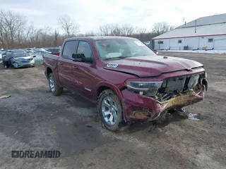 2025 Ram 1500 Big Horn with VIN 1C6SRFFP1SN536846, listed as a IAAI auction lot 41253299 with 4,155 mi miles. Bid and sale history available at carsss.com. Image 1.