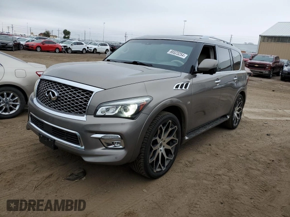 2015 Infiniti QX80 with VIN JN8AZ2NC7F9370623, listed as a Copart auction lot 66523254 with 140,653 mi miles and Salvage Title. Bid and sale history available at carsss.com. Image 1.