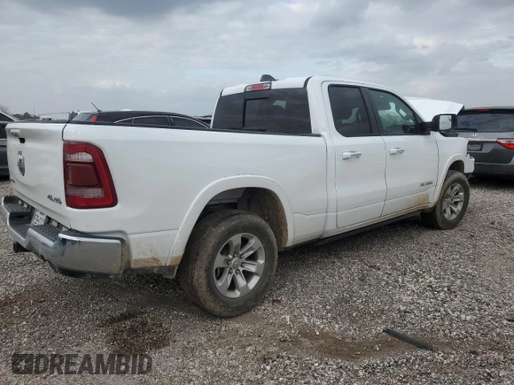2021 Ram 1500 Laramie with VIN 1C6SRFDT9MN771658, listed as a Copart auction lot 51333035 with 86,062 mi miles and Salvage Title. Bid and sale history available at carsss.com. Image 3.