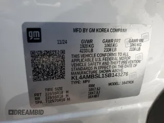 2025 Buick Encore GX Preferred with VIN KL4AMBSL1SB143276, listed as a Copart auction lot 63394905 with 9,410 mi miles and Salvage title. Bid and sale history available at DreamBid. Image 14.