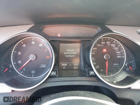 2016 Audi A5 Premium with VIN WAUD2AFHXGN005747, listed as a Copart auction lot 75031624 with 49,068 mi miles and Salvage title. Bid and sale history available at DreamBid. Image 9.