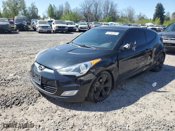 2013 Hyundai Veloster w/Gray Int with VIN KMHTC6AD6DU092606, listed as a Copart auction lot 53738185 with 0 mi miles and Clean Title. Bid and sale history available at carsss.com. Image 1.