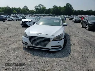 2018 Genesis G80 3.8L with VIN KMHGN4JEXJU245900, listed as a Copart auction lot 60552515 with 107,502 mi miles and Salvage title. Bid and sale history available at DreamBid. Image 14.