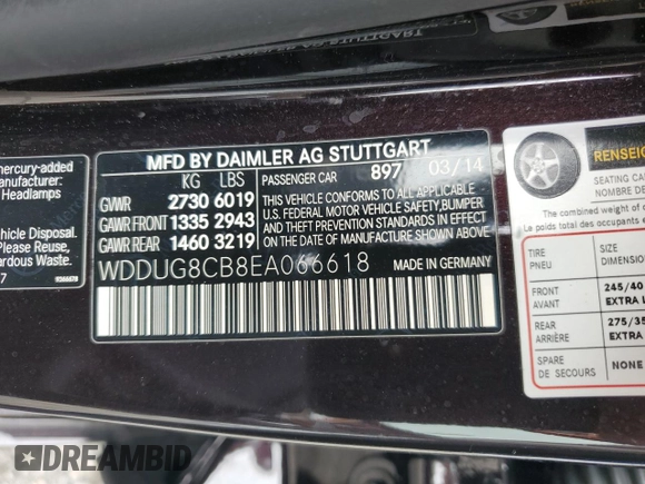 2014 Mercedes-Benz S 550 z VIN WDDUG8CB8EA066618, wystawiony jako Copart lot #57687875 z przebiegiem 148 135 mil mil oraz Szkoda całkowita • Salvage title. Historia ofert i sprzedaży dostępna na DreamBid. Obrazek 12.