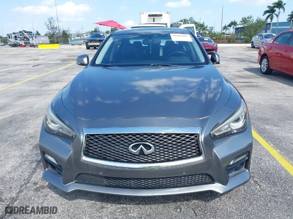 2015 Infiniti Q50 Premium with VIN JN1BV7AR3FM390743, listed as a IAAI auction lot 41990093 with 91,350 mi miles. Bid and sale history available at carsss.com. Image 12.