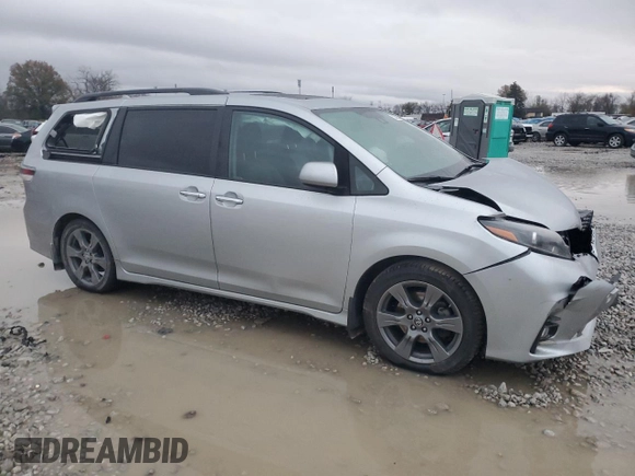 2020 Toyota Sienna SE with VIN 5TDXZ3DC4LS056244, listed as a Copart auction lot 80569924 with 33,287 mi miles and Salvage Title. Bid and sale history available at carsss.com. Image 4.