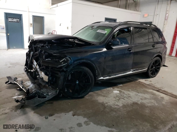 2024 BMW X7 xDrive40i with VIN 5UX23EM06R9S33945, listed as a Copart auction lot 89385095 with 0 mi miles and Salvage Title. Bid and sale history available at carsss.com. Image 1.