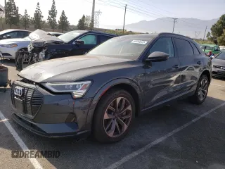 2021 Audi e-tron Premium Plus with VIN WA1LAAGE4MB027773, listed as a Copart auction lot 50399543 with 22,734 mi miles. Bid and sale history available at carsss.com. Image 1.