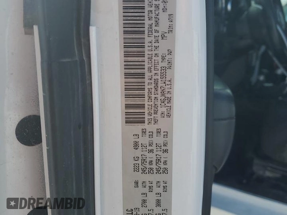 2020 Jeep Wrangler Sport S with VIN 1C4GJXAN7LW155533, listed as a Copart auction lot 44885625 with 40,045 mi miles and Salvage title. Bid and sale history available at DreamBid. Image 15.