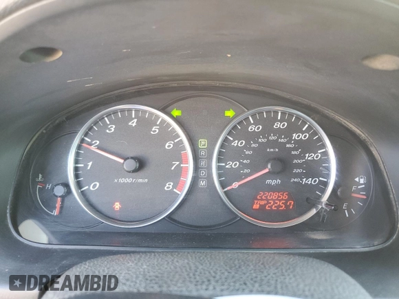 2008 Mazda 6 i Sport VE with VIN 1YVHP80C985M32697, listed as a Copart auction lot 46066365 with 220,856 mi miles and Salvage Title. Bid and sale history available at carsss.com. Image 9.