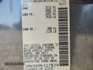 2023 Nissan Altima 2.5 SR with VIN 1N4BL4CW3PN317829, listed as a Copart auction lot 47869305 with 41,543 mi miles and Salvage Title. Bid and sale history available at carsss.com. Image 13.