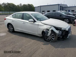 2015 Infiniti Q50 Premium with VIN JN1BV7AR3FM400123, listed as a Copart auction lot 58778025 with 59,606 mi miles and Salvage title. Bid and sale history available at DreamBid. Image 4.