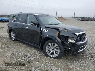2015 Infiniti QX80 with VIN JN8AZ2NF3F9574006, listed as a Copart auction lot 46035175 with 184,830 mi miles and Salvage Title. Bid and sale history available at carsss.com. Image 4.