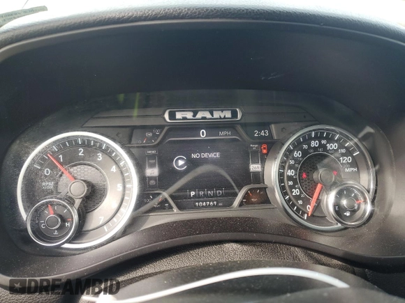 2022 Ram 2500 Big Horn with VIN 3C6UR5JJ6NG115434, listed as a Copart auction lot 53584955 with 104,761 mi miles and Salvage Title. Bid and sale history available at carsss.com. Image 9.