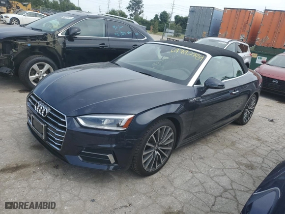 2018 Audi A5 Cabriolet Premium Plus with VIN WAUYNGF50JN013106, listed as a Copart auction lot 69892484 with NaN miles and Salvage Title. Bid and sale history available at carsss.com. Image 1.