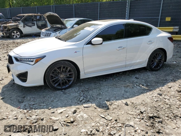 2020 Acura ILX Premium with VIN 19UDE2F87LA001741, listed as a Copart auction lot 55400885 with 58,344 mi miles and Salvage title. Bid and sale history available at DreamBid. Image 1.