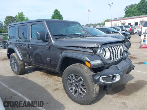 2025 Jeep Wrangler Sahara with VIN 1C4PJXEN5SW525130, listed as a IAAI auction lot 42174096 with 5,387 mi miles and . Bid and sale history available at DreamBid. Image 13.