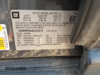 2013 GMC Acadia SLE with VIN 1GKKRPKD4DJ250319, listed as a Copart auction lot 46614325 with 213,919 mi miles and Salvage Title. Bid and sale history available at DreamBid. Image 12.