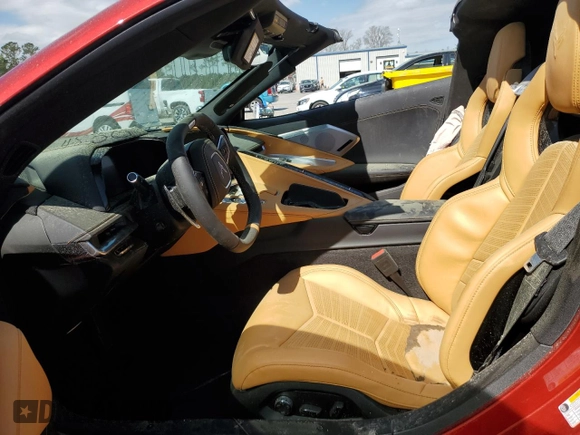 2025 Chevrolet Corvette 2LZ with VIN 1G1YE2D39S5602821, listed as a Copart auction lot 48304135 with 0 mi miles and Salvage Title. Bid and sale history available at carsss.com. Image 7.