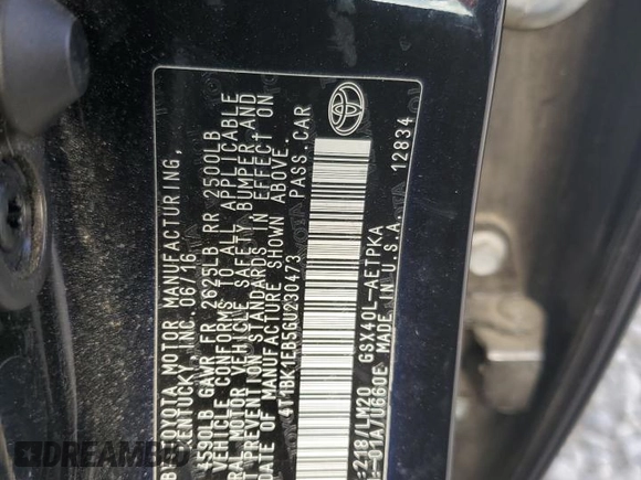 2016 Toyota Avalon Limited with VIN 4T1BK1EB5GU230473, listed as a Copart auction lot 54376565 with 123,887 mi miles and Salvage Title. Bid and sale history available at carsss.com. Image 12.