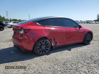 2022 Tesla Model Y Performance with VIN 7SAYGDEF9NF452155, listed as a Copart auction lot 52068895 with 42,072 mi miles and Salvage title. Bid and sale history available at DreamBid. Image 3.