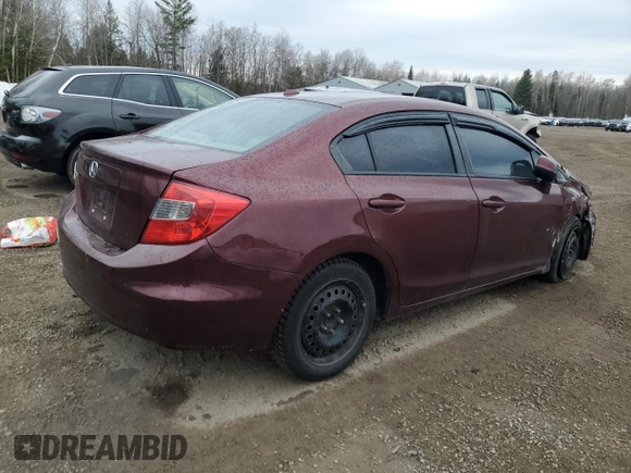 2012 Honda Civic EX-L with VIN 2HGFB2F97CH017465, listed as a Copart auction lot 52401685 with 178,359 mi miles and Clean Title. Bid and sale history available at DreamBid. Image 3.