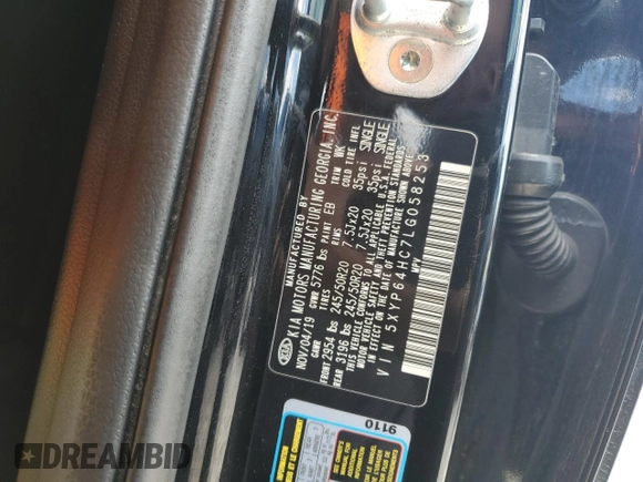 2020 Kia Telluride S with VIN 5XYP64HC7LG058253, listed as a Copart auction lot 54229805 with 143,679 mi miles and Salvage title. Bid and sale history available at DreamBid. Image 13.