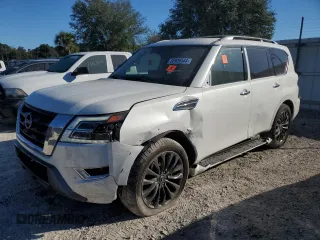 2023 Nissan Armada Platinum with VIN JN8AY2DB3P9831183, listed as a Copart auction lot 80939144 with 25,037 mi miles and Salvage Title. Bid and sale history available at carsss.com. Image 1.