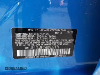 2024 Subaru Impreza Sport with VIN JF1GUAFC2R8327174, listed as a Copart auction lot 79907334 with 9,985 mi miles and Salvage Title. Bid and sale history available at carsss.com. Image 14.