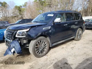 2021 Nissan Armada Platinum with VIN JN8AY2DA9M9373099, listed as a Copart auction lot 44125935 with 79,266 mi miles and Salvage Title. Bid and sale history available at carsss.com. Image 1.