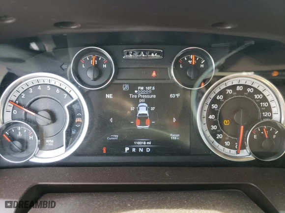 2013 Ram 1500 Big Horn with VIN 1C6RR7GTXDS635332, listed as a Copart auction lot 49640095 with 110,318 mi miles and Salvage Title. Bid and sale history available at carsss.com. Image 9.