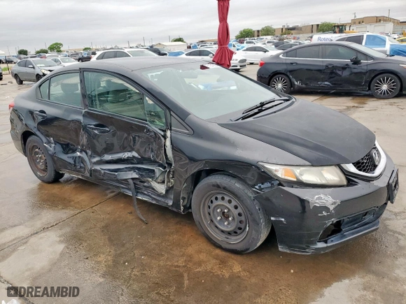 2013 Honda Civic Sdn LX with VIN 19XFB2F58DE211205, listed as a Copart auction lot 51547905 with 187,760 mi miles and Salvage Title. Bid and sale history available at carsss.com. Image 4.