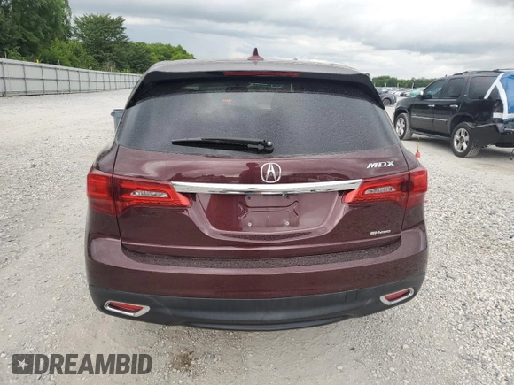 2015 Acura MDX with VIN 5FRYD4H29FB015576, listed as a Copart auction lot 63522315 with 66,884 mi miles and Salvage title. Bid and sale history available at DreamBid. Image 6.
