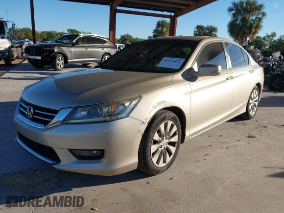 2014 Honda Accord EX-L with VIN 1HGCR2F81EA071349, listed as a IAAI auction lot 41847441 with 36,938 mi miles and . Bid and sale history available at DreamBid. Image 20.