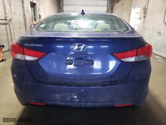 2013 Hyundai Elantra GLS PZEV with VIN 5NPDH4AE1DH188970, listed as a Copart auction lot 46876585 with 136,081 mi miles and Salvage Title. Bid and sale history available at carsss.com. Image 6.