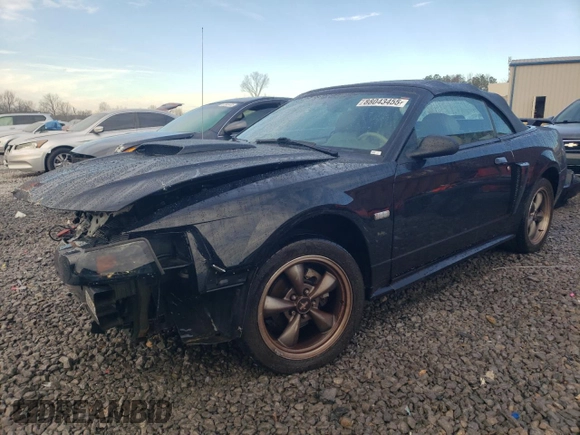 2003 Ford Mustang GT Deluxe with VIN 1FAFP45X93F421743, listed as a Copart auction lot 88043455 with 142,152 mi miles and Salvage Title. Bid and sale history available at carsss.com. Image 1.