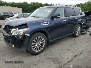 2017 Infiniti QX80 Signature Edition with VIN JN8AZ2NE4H9159240, listed as a Copart auction lot 60684595 with 220,831 mi miles and Salvage title. Bid and sale history available at DreamBid. Image 1.