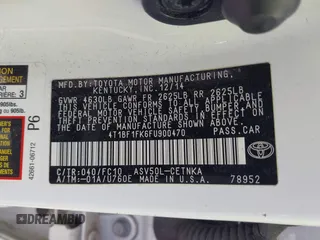 2015 Toyota Camry XLE with VIN 4T1BF1FK6FU900470, listed as a IAAI auction lot 41958737 with 76,361 mi miles. Bid and sale history available at carsss.com. Image 9.