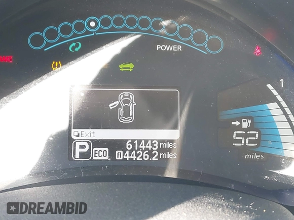 2015 Nissan LEAF S z VIN 1N4AZ0CP7FC321257, wystawiony jako IAAI lot #40806310 z przebiegiem 61 443 mil mil oraz . Historia ofert i sprzedaży dostępna na DreamBid. Obrazek 16.